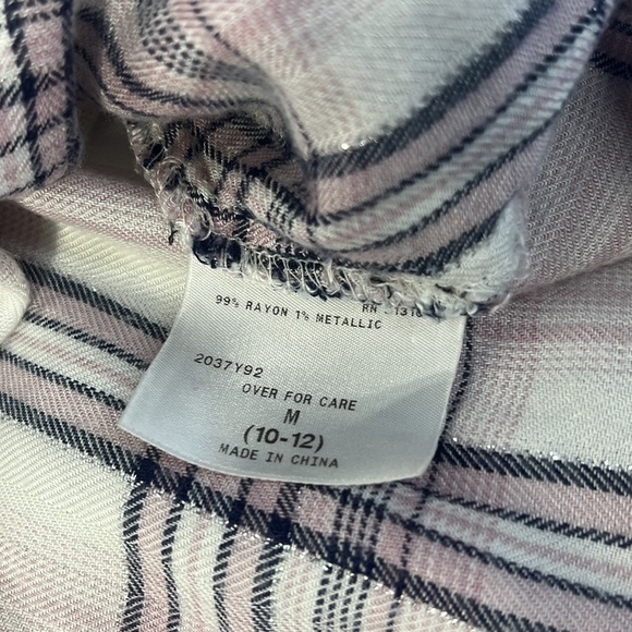 MOON & STARS Plaid Front Tie Cross Back Bell Sleeve Top - Picture 7 of 7